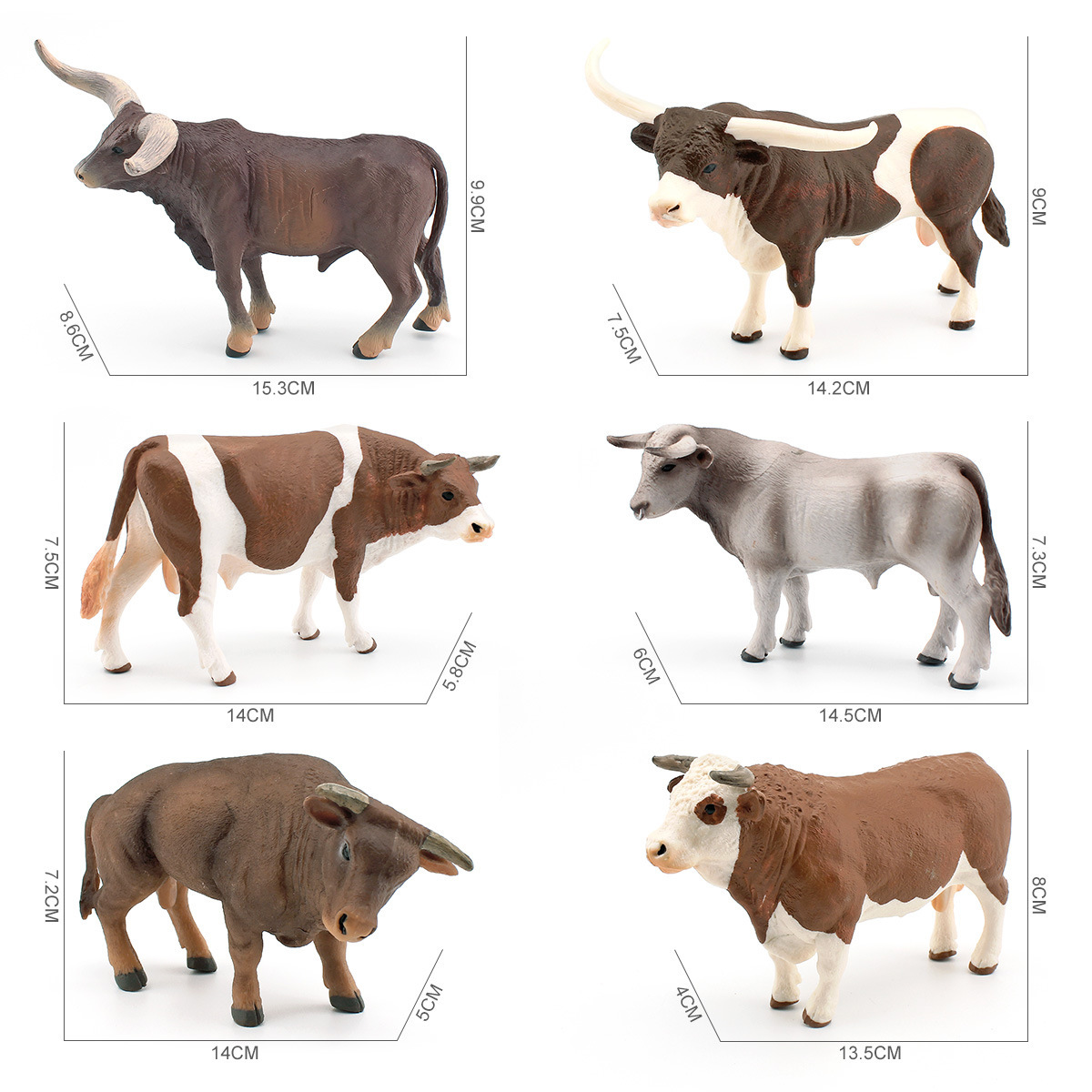 Farming Agriculture Stocks - Zwitsers bruin rundvee, gesimuleerd boerderijdiermodel, langhoornse